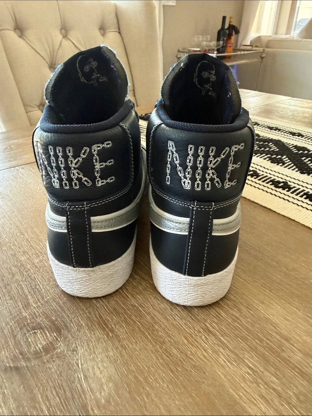 Nike SB Mason Silva Navy Blue High-Top Skate Sneakers with White Sole
